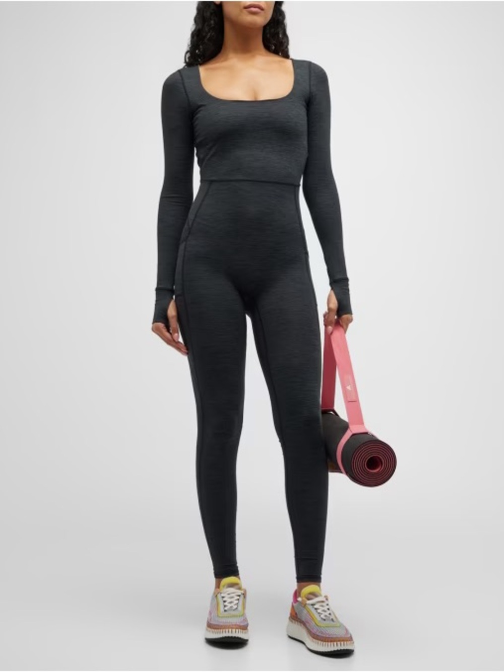 Free People Movement Relieve long Sleeve Cross back One Piece
